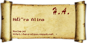Héra Alina névjegykártya